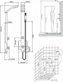 Dolce Vita Idea Inox Matt - Στήλη ντους 2 εξοδων