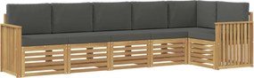 vidaXL Σειρά Καναπέ Εξωτερικού 6 pcs Άσπρο και Ανθρακί