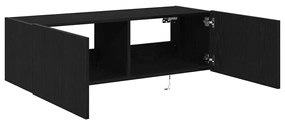 vidaXL Ντουλάπι Τηλεόρασης Τοίχου Μαύρη δρυς 100 x 35 x 31 cm
