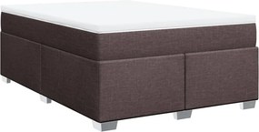 vidaXL Κρεβάτι Boxspring με Στρώμα Σκούρο Καφέ 160x200 εκ Υφασμάτινο