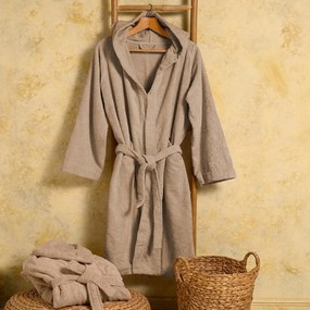 Μπουρνούζι Ενηλίκων Βαμβακερό Large Bloom Beige Melinen 20003880