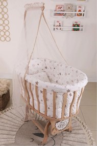 Ξύλινο καλάθι λίκνισμα με σετ ύπνου 100x40x81 cm