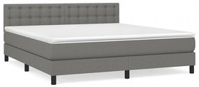 ΚΡΕΒΑΤΙ BOXSPRING ΜΕ ΣΤΡΩΜΑ ΣΚΟΥΡΟ ΓΚΡΙ 180X200 ΕΚ ΥΦΑΣΜΑΤΙΝ 3140394