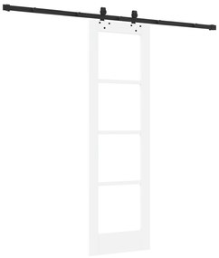 vidaXL Συρόμενη Πόρτα  με Σετ Υλικών Λευκή 61x198.5 εκ. Συμπαγές Ξύλο Πεύκου