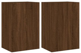 vidaXL Έπιπλα Τοίχου Τηλ. 2τεμ Καφέ Δρυς 40,5x30x60 εκ. Επεξ. Ξύλο