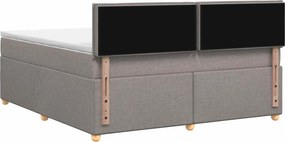 vidaXL Κρεβάτι box spring με στρώμα Taupe 140 x 200 cm Ύφασμα