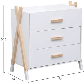 ΣΥΡΤΑΡΙΕΡΑ ΠΑΙΔΙΚH PASCHAL HM2493.03 ΜΕΛΑΜΙΝΗ-ΞΥΛΟ ΠΕΥΚΟΥ 76x40x80.5Υεκ (1 Τεμμάχια)