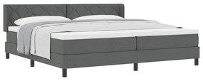 vidaXL Κρεβάτι box spring με στρώμα με στρώμα Σκούρο γκρι 200 x 200 cm