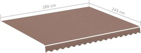 vidaXL Ανταλλακτικό Ύφασμα Τέντας Καφέ 280x245 εκ. Πολυεστέρας