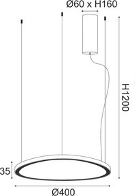 Φωτιστικό Οροφής LED Aca Harmony BR97LEDP40GD Gold