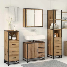 vidaXL Σετ Επίπλων Μπάνιου 4 τεμ. Artisan Oak Επεξεργασμένο Ξύλο