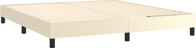 vidaXL Κρεβάτι Boxspring με Στρώμα &amp; LED Κρεμ 160x200 εκ. Συνθ. Δέρμα