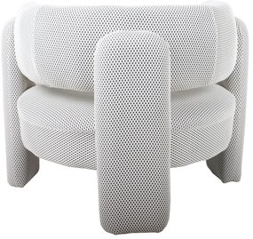 Πολυθρόνα ArteLibre ADRASTEA Λευκό Ύφασμα 94x88x73cm