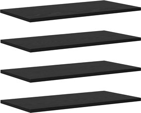 vidaXL Ράφι Βιβλίων 4 pcs Μαύρο 60 x 30 x 1,5 cm Επεξεργασμένο ξύλο