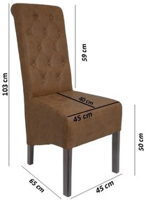 Καρέκλα Τραπεζαρίας NEW Τ-14 Fylliana Καφέ με Ξύλινα Wenge Πόδια 45x65x103εκ. 2αδα 45x65x103 εκ.