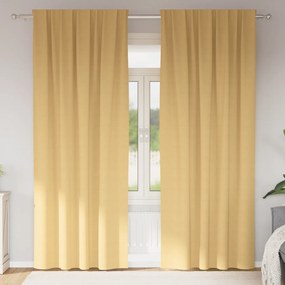 vidaXL Κουρτίνες με κουρτίνες 2 pcs Μπεζ 225 x 140 εκ. Πολυεστέρας