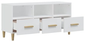 vidaXL Έπιπλο Τηλεόρασης Γυαλ. Λευκό 102x36x50 εκ. Επεξεργασμένο Ξύλο