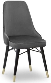 Καρέκλα Τραπεζαρίας Venus 0222825 53x48x95cm Grey-Black Velvet, Wood