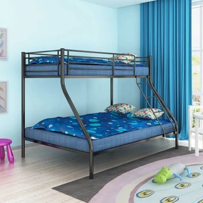 vidaXL Πλαίσιο Κουκέτας Παιδικής Μαύρο 140x200/90x200 εκ. Μεταλλικό