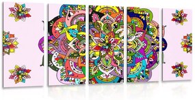 Εικόνα 5 μερών πολύχρωμη Μάνταλα - 100x50
