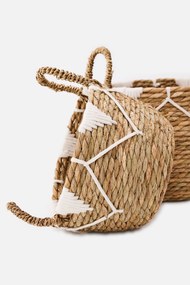 Stewehome πλεκτό καλάθι από ψάθα Πολύχρωμο 35x50x30 cm