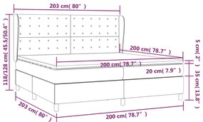 vidaXL Κρεβάτι Boxspring με Στρώμα Σκούρο Καφέ 200x200 εκ. Υφασμάτινο