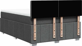 vidaXL Κρεβάτι Boxspring με Στρώμα Σκούρο Γκρι 140x190 εκ. Υφασμάτινο