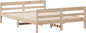 vidaXL Bed Frame Φυσικό 120 x 200 cm Solid pine wood, Plywood slats