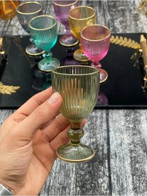 Stewehome Σετ 6 τεμαχίων πολύχρωμα γυάλινα ποτήρια λικέρ 75 ml Πολύχρωμο