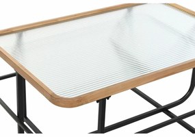Τραπεζάκι Καφέ DKD Home Decor Κρυστάλλινο Μέταλλο (90 x 60 x 46 cm)
