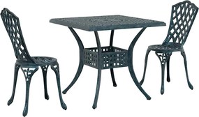 vidaXL Σερβίτσιο τραπεζιού κήπου 3 pcs Πράσινο Χυτό αλουμίνιο