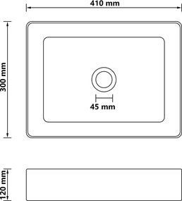 vidaXL Νιπτήρας Πολυτελής Κρεμ Ματ 41 x 30 x 12 εκ. Κεραμικός