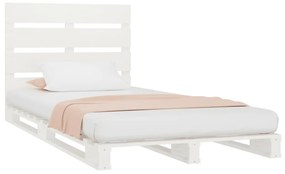 vidaXL Πλαίσιο Κρεβατιού Λευκό 90x190 εκ. από Μασίφ Ξύλο Πεύκου Single