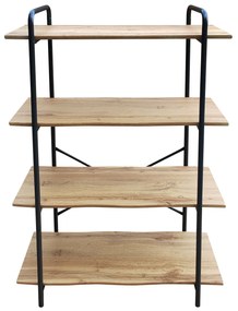 Ραφιέρα ArteLibre AMORA Φυσικό/Μαύρο MDF/Μέταλλο 80x34x112cm-14330043