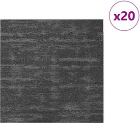 vidaXL Πλακάκι Χαλιού Γκρι Ανθρακί 50 x 50 cm 20 pcs