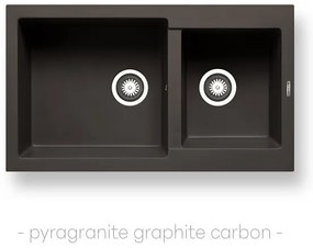 Pyramis Νεροχύτης Pyragranite Alazia  (86x50) 1 3/4B Graphite Carbon