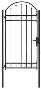 Καγκελόπορτα με Αψιδωτή Κορυφή Μαύρη 100 x 250 εκ. από Ατσάλι
