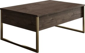 Τραπεζάκι Σαλονιού Καρυδί / Χρυσό FODREA 90x60x40