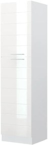 Επιδαπέδιο ντουλάπι ψηλό Hudson K23-60-1KF-Λευκό - Λευκό γυαλιστερό - 60.00Χ60.00Χ235.00cm