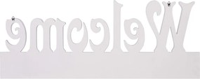 vidaXL Κρεμάστρα Τοίχου «WELCOME» Λευκή 74 x 29,5  εκ.