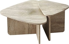 Σετ Τραπεζιών Σαλονιού Τραβερτίνη CANUR 90x60x35