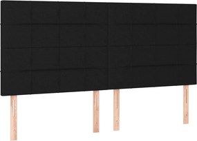 vidaXL Κρεβάτι Boxspring με Στρώμα Μαύρο 180x200 εκ. Υφασμάτινο