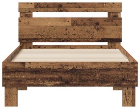 vidaXL Σκελετός Κρεβατιού Παλιό ξύλο 75 x 190 cm Επεξεργασμένο ξύλο