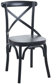 Καρέκλα Marlin Ε5160,3 52x51x86cm Black Metal,Wood