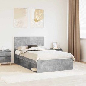 vidaXL Σκελετός Κρεβατιού Γκρι τσιμέντου 120 x 190 cm