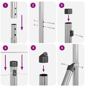 vidaXL Φράχτης από αλυσίδα με στήλες Ασημί 1.2 x 10 m Ατσάλι