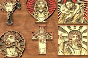 Intra απο ξύλο plywood 3mm-4mm πάχος - Σετ Divine Jesus – Layered Grace Δίασταση 40x50 cm INTRAFABR-122660025
