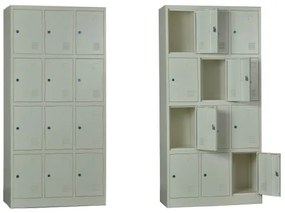 Ντουλάπι LOCKER 12 Θέσεων Μεταλλικό 90x40x185cm Λευκό