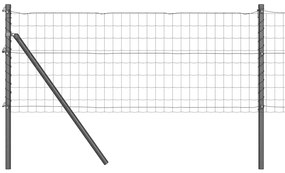vidaXL Φράχτης με Στήλες. Γκρι 0.8 x 10 m Ατσάλι