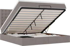 vidaXL Οθωμανικό κρεβάτι με στρώμα Taupe 180x200cm ύφασμα